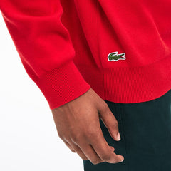 Mens   Crewneck Signature-Logo Knit Sweater | Lacoste Red • 240