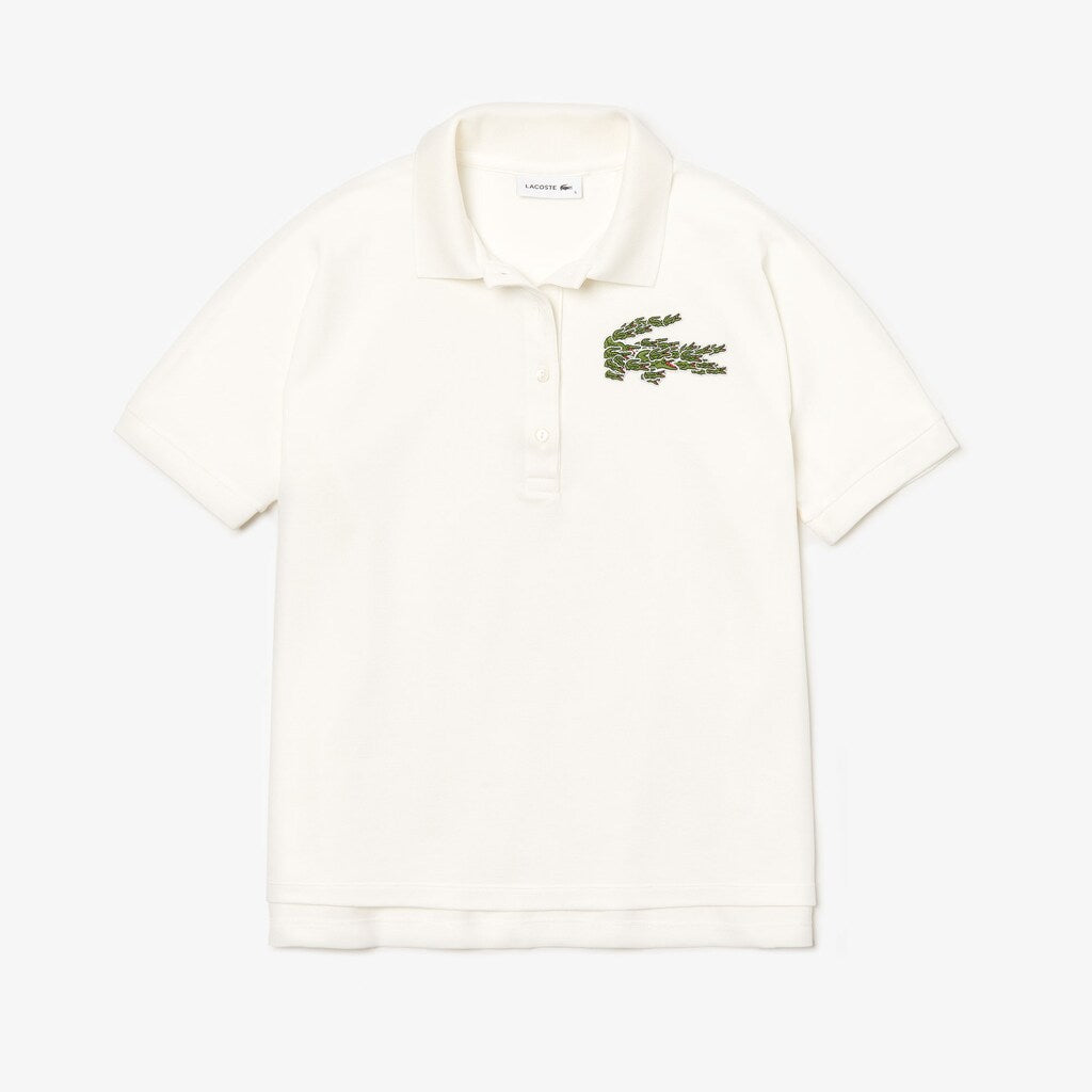 Womens Wo  Relaxed Fit Croco Magic Logo Piqué Polo | Lacoste White • 70V