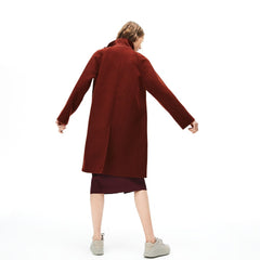 Womens Wo  Standup Collar Wool-Blend Zip Coat | Lacoste Brown • 5C0