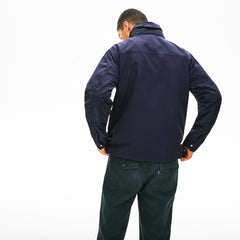 Mens   Hooded Weather-Adaptable Windbreaker Jacket | Lacoste Navy Blue • Gsu