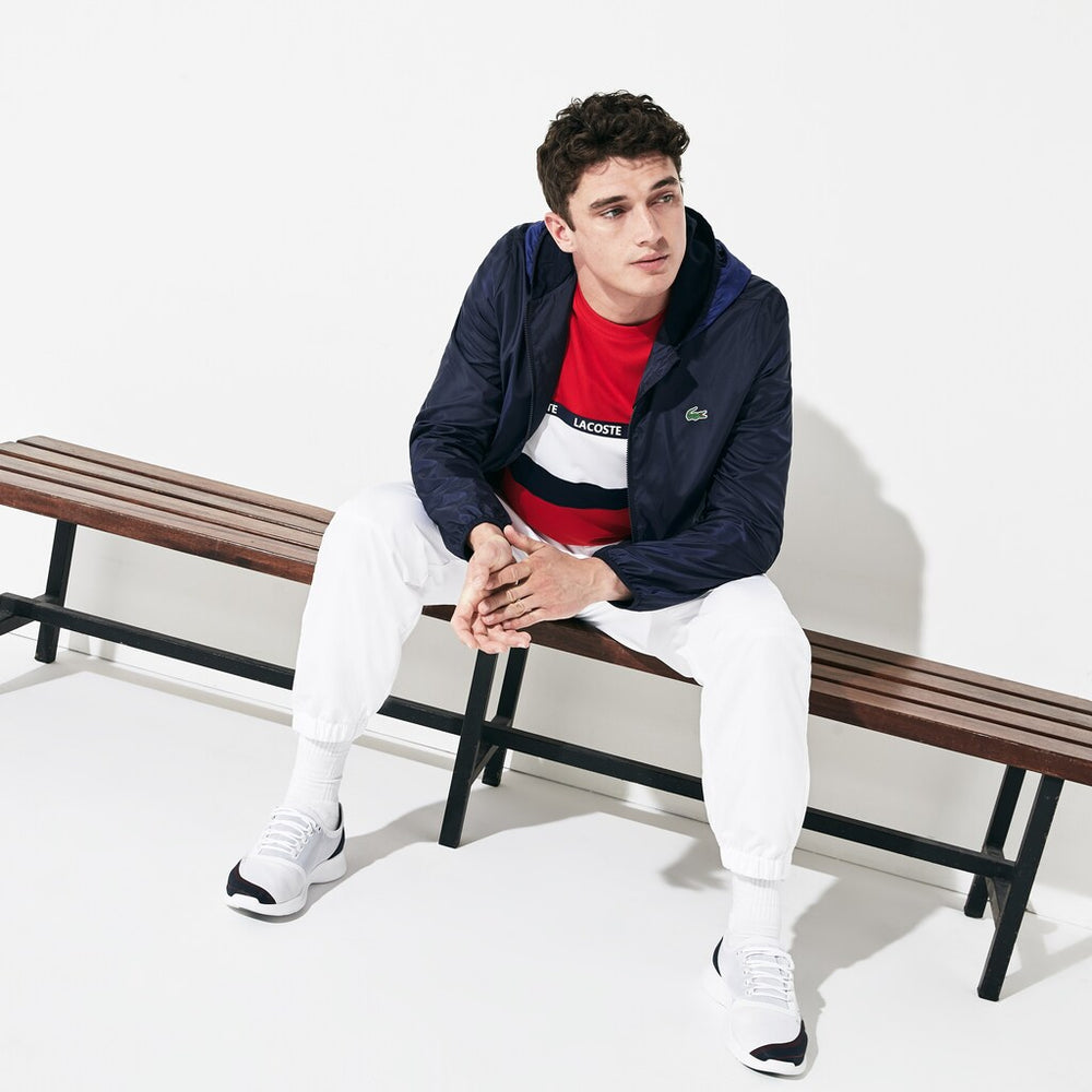Mens   SPORT Lightweight Water-Resistant Windbreaker | Lacoste Navy Blue • 1Yw