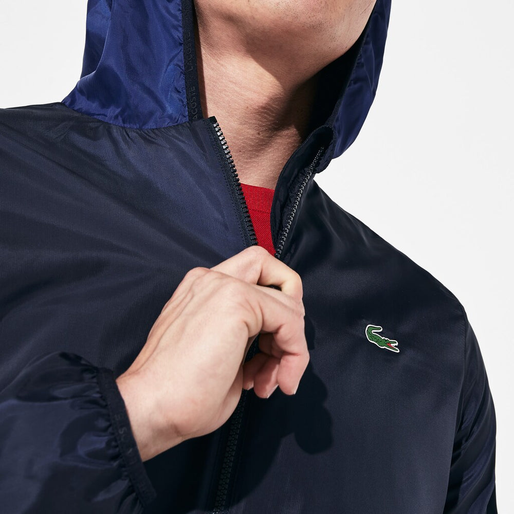 Mens   SPORT Lightweight Water-Resistant Windbreaker | Lacoste Navy Blue • 1Yw