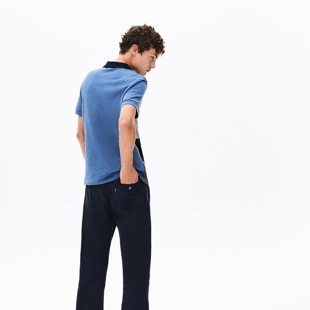 Mens   Regular Fit Paneled Color-Blocked Polo Shirt | Lacoste Navy Blue / Blue / White • 238