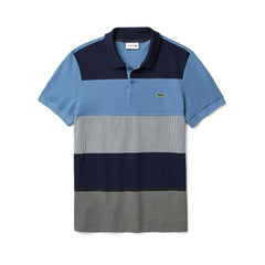 Mens   Regular Fit Paneled Color-Blocked Polo Shirt | Lacoste Navy Blue / Blue / White • 238