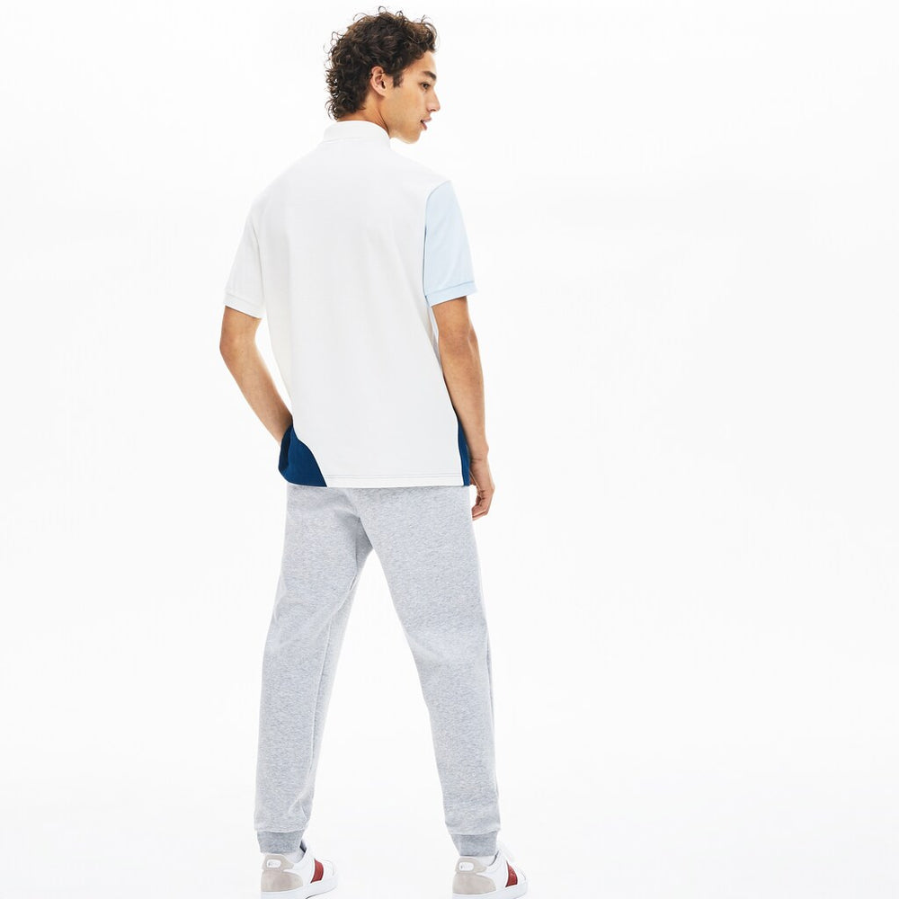 Mens   L.12.12 Color-Blocked Thermoregulating Piqué Polo | Lacoste Blue / White / Light Blue • Zdj