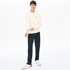 Mens   Cable-Knit Alpaca Blend Sweater | Lacoste White • 70V