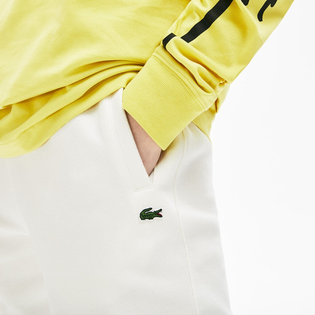 Mens Unisex LIVE Signature Textured Fleece Sweatpants | Lacoste White / Green • X0N