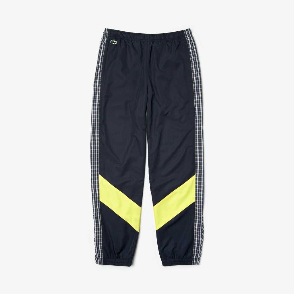 Mens   LIVE Patchwork Trackpants | Lacoste Blue / Yellow / White • 2Tf