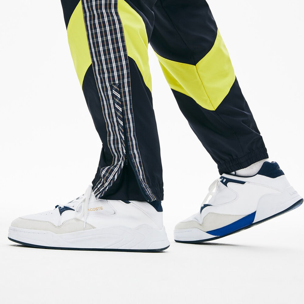 Mens   LIVE Patchwork Trackpants | Lacoste Blue / Yellow / White • 2Tf