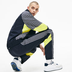 Mens   LIVE Patchwork Trackpants | Lacoste Blue / Yellow / White • 2Tf