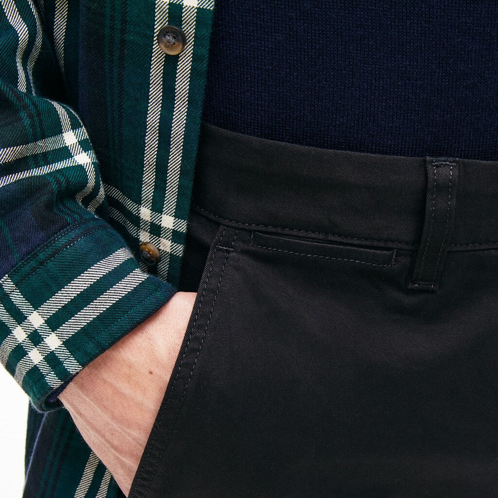 Mens   Regular Fit Stretch Cotton Chinos | Lacoste Black • 031