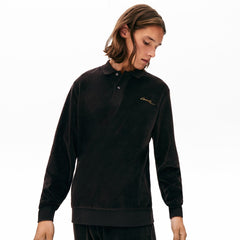 Mens   LIVE Classic Fit Velvet Polo Shirt | Lacoste Black • 031