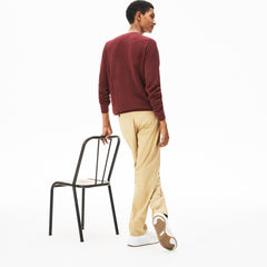 Mens   Crew Neck Cotton Piqué Sweater | Lacoste Bordeaux • 328