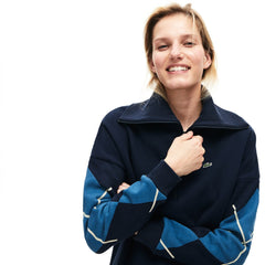 Womens Wo  Made In France Jacquard Patterned Fleece Sweatshirt Dress | Lacoste Navy Blue • 166