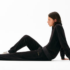 Mens   LIVE Golden Signature Velvet Sweatpants | Lacoste Black • 031