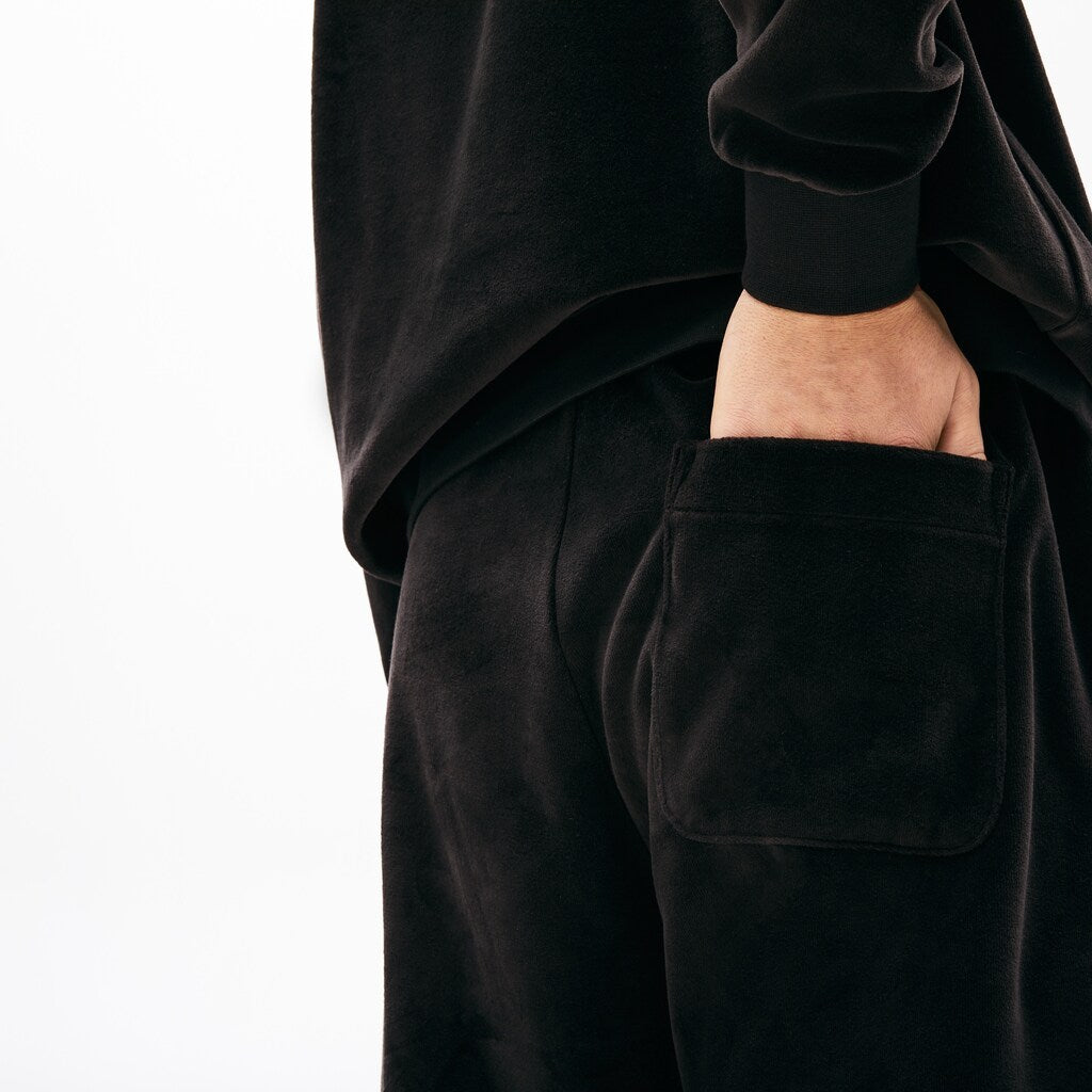 Mens   LIVE Golden Signature Velvet Sweatpants | Lacoste Black • 031