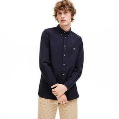 Mens   Slim Fit Stretch Cotton Shirt | Lacoste Navy Blue • Mxq