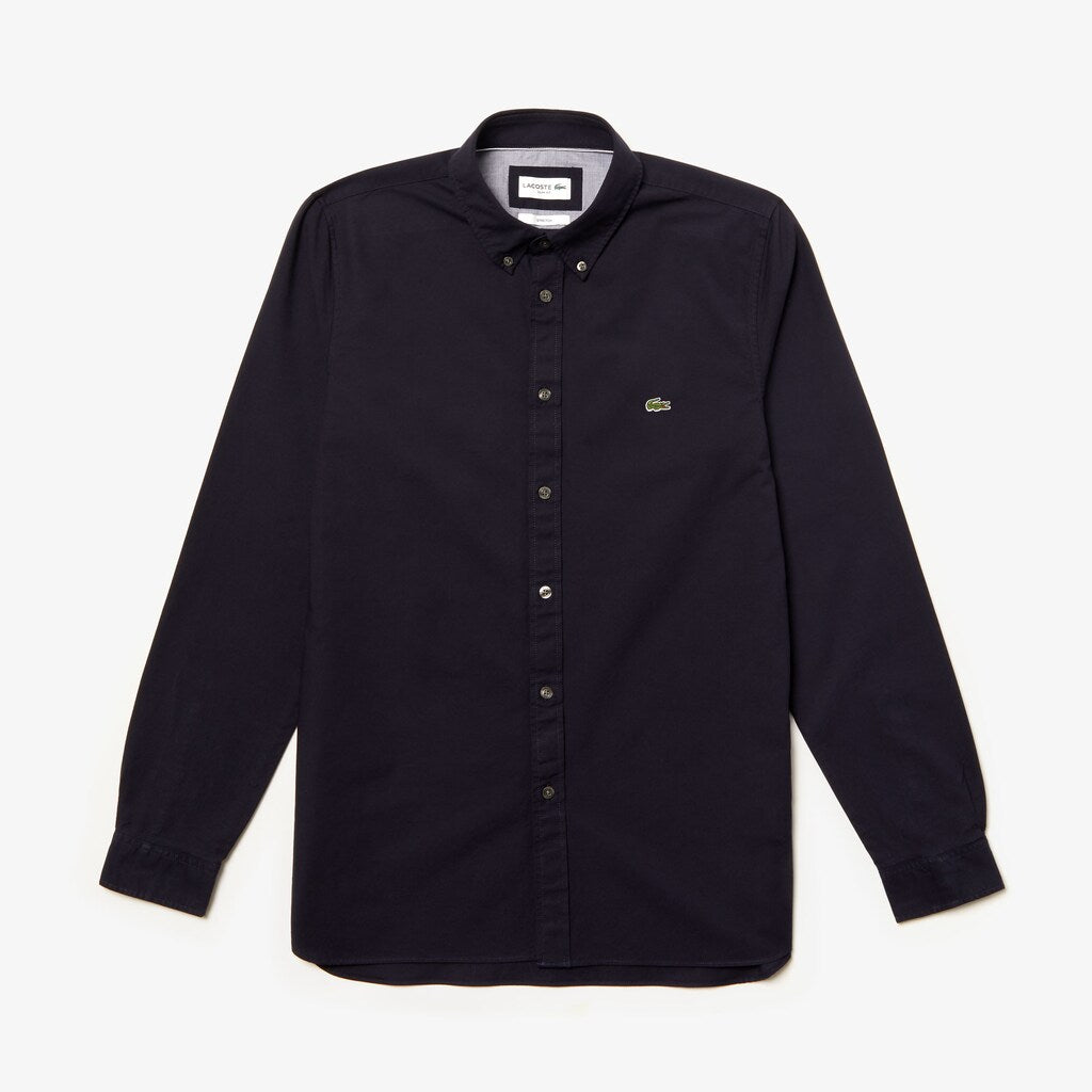 Mens   Slim Fit Stretch Cotton Shirt | Lacoste Navy Blue • Mxq