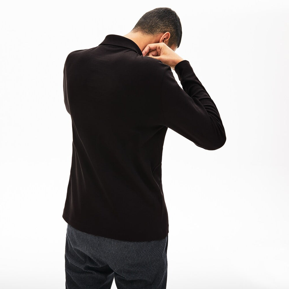 Mens   Long Sleeve Pima Cotton Polo | Lacoste Black • 031
