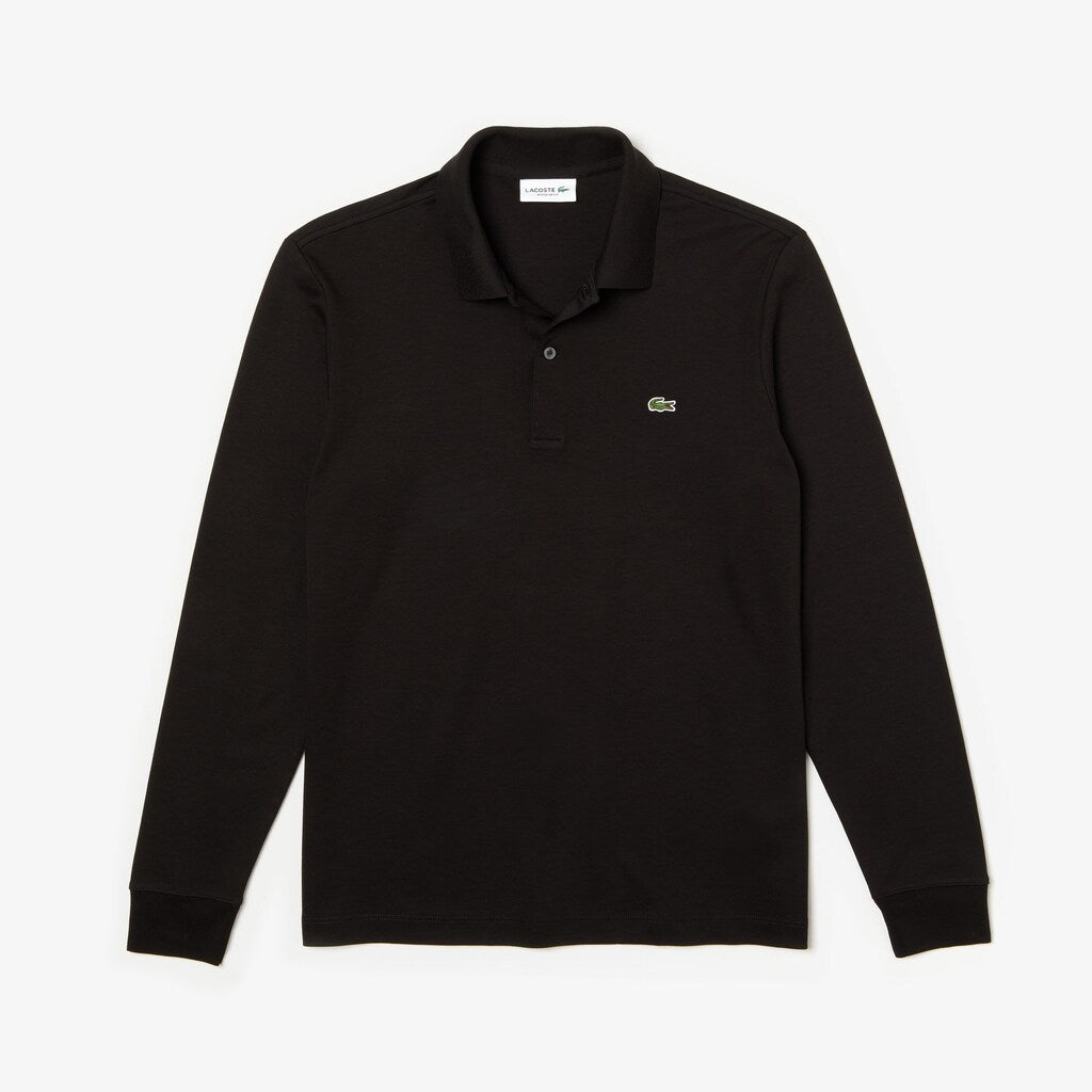 Mens   Long Sleeve Pima Cotton Polo | Lacoste Black • 031