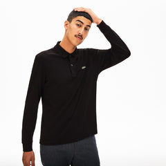 Mens   Long Sleeve Pima Cotton Polo | Lacoste Black • 031