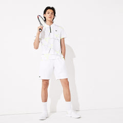 Mens   SPORT Mesh-Panel Tennis Shorts | Lacoste White / Flashy Yellow • 4Aa
