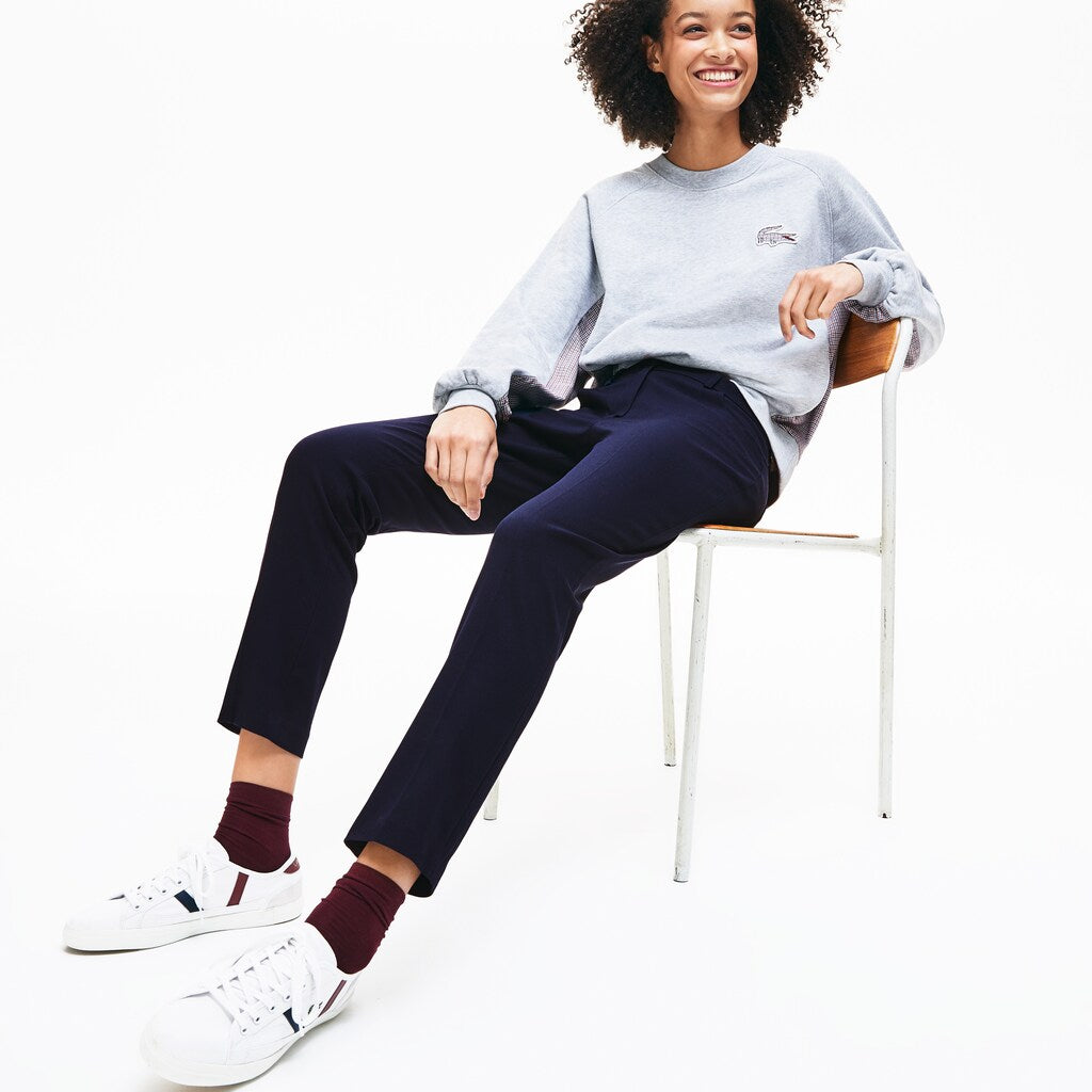 Womens Wo  Slim Fit Stretch Cotton Twill Pants | Lacoste Navy Blue • 166