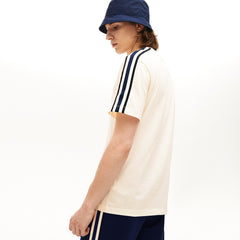 Mens   Stripe Sleeved Jersey T-Shirt | Lacoste White • Fj7