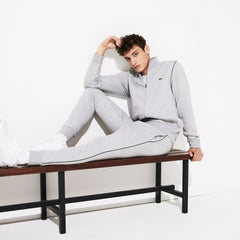 Mens   SPORT Stand-up Neck Fleece Tracksuit | Lacoste Grey Chine / Black • 80P