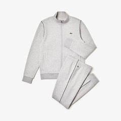 Mens   SPORT Stand-up Neck Fleece Tracksuit | Lacoste Grey Chine / Black • 80P