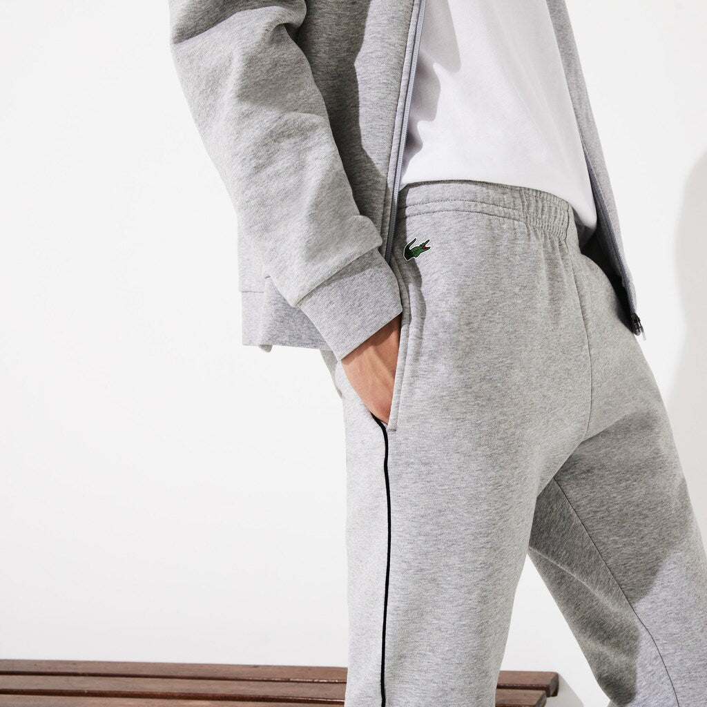 Mens   SPORT Stand-up Neck Fleece Tracksuit | Lacoste Grey Chine / Black • 80P