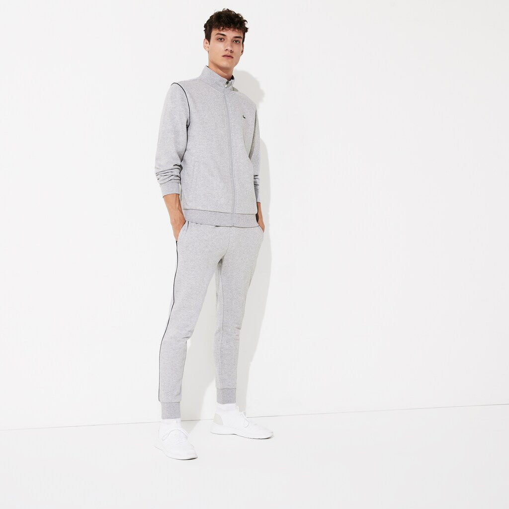 Mens   SPORT Stand-up Neck Fleece Tracksuit | Lacoste Grey Chine / Black • 80P