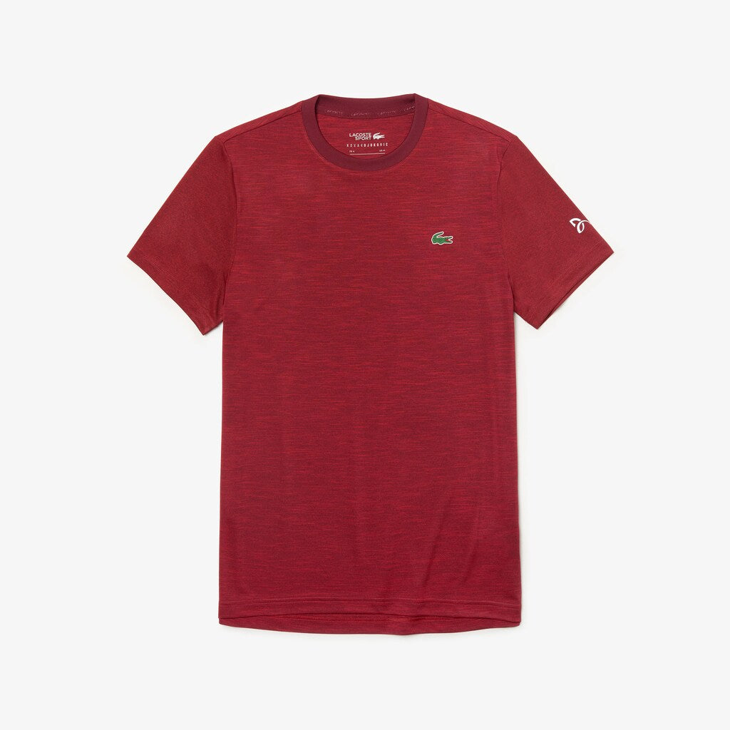 Mens   SPORT Novak Djokovic Jersey T-shirt | Lacoste Bordeaux / Red • 3Yb