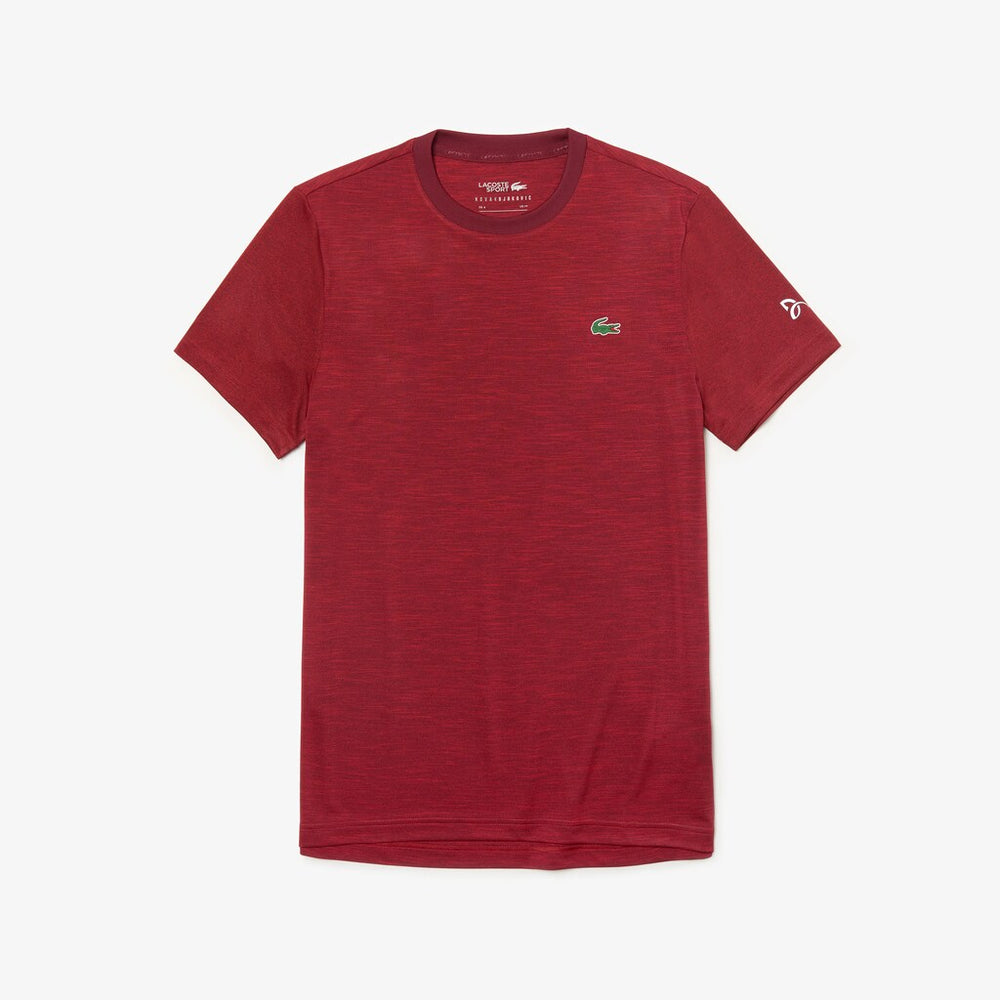 Mens   SPORT Novak Djokovic Jersey T-shirt | Lacoste Bordeaux / Red • 3Yb