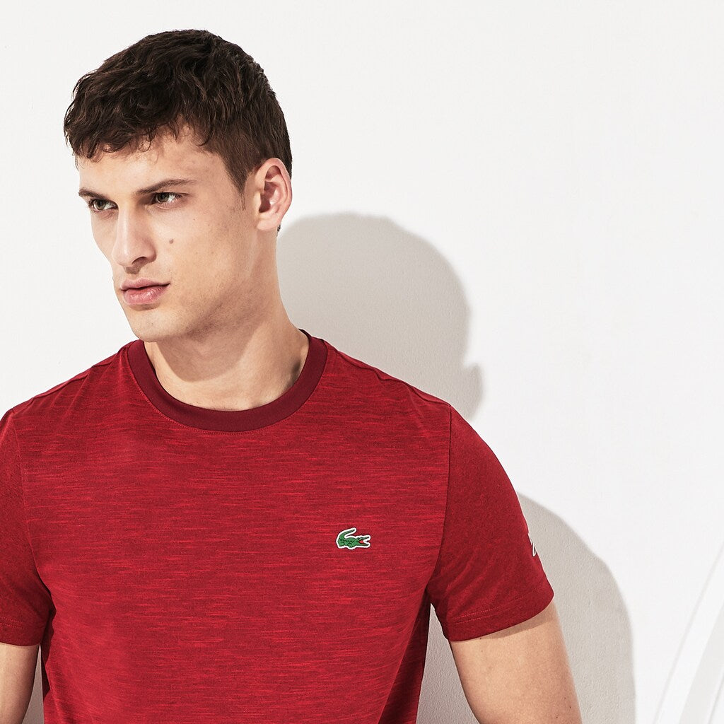 Mens   SPORT Novak Djokovic Jersey T-shirt | Lacoste Bordeaux / Red • 3Yb