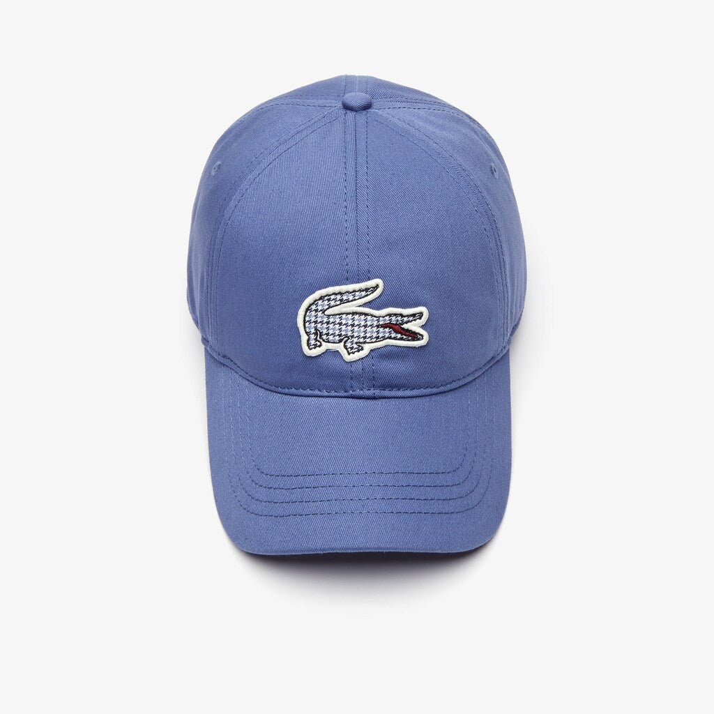 Mens   Check Croc Badge Cotton Cap | Lacoste Blue • Pq8