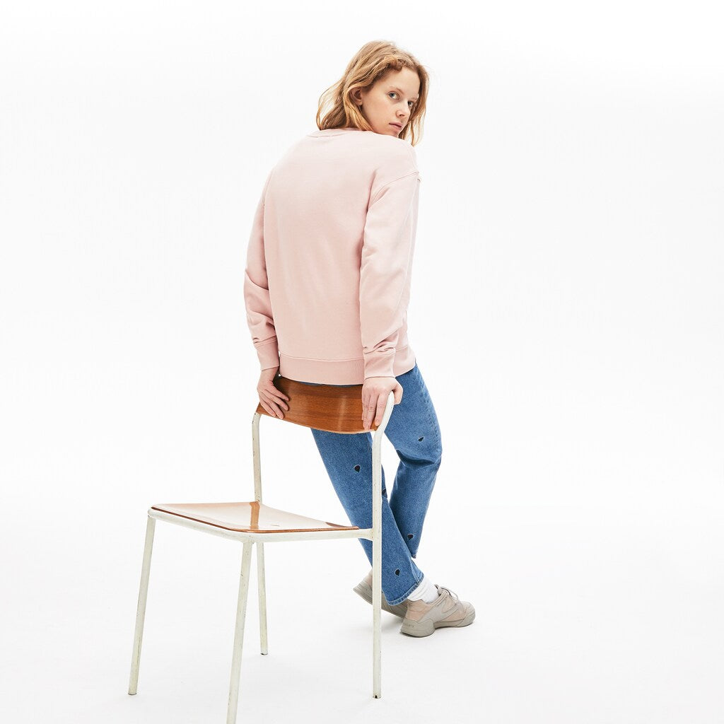 Mens Unisex LIVE Cotton Fleece Sweatshirt | Lacoste Light Pink • 2Cz