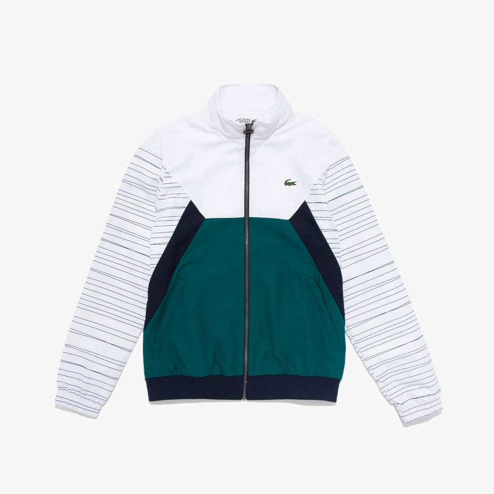 Mens   SPORT Color-Blocked Tennis Sweatsuit | Lacoste White / Navy Blue / Green / Navy Blue • 2Dg