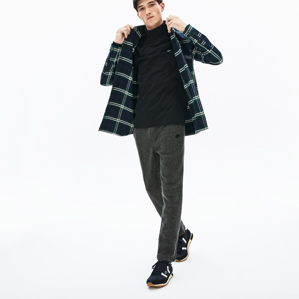 Mens   Cotton And Wool Blend Fleece Sweatpants | Lacoste Grey Chine • 2W1