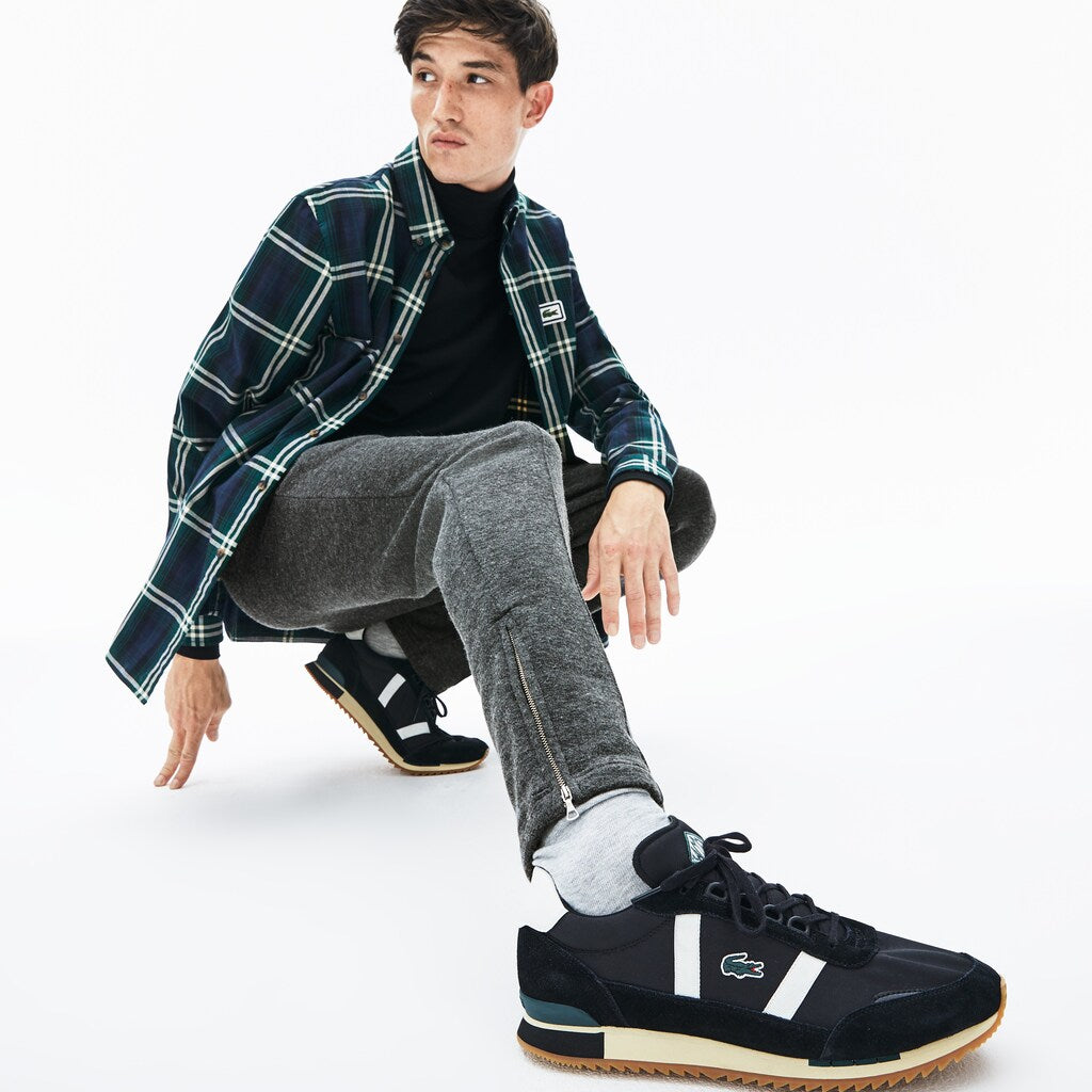 Mens   Cotton And Wool Blend Fleece Sweatpants | Lacoste Grey Chine • 2W1