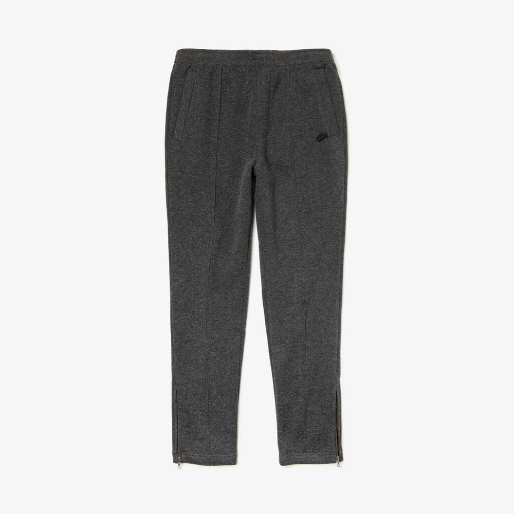 Mens   Cotton And Wool Blend Fleece Sweatpants | Lacoste Grey Chine • 2W1