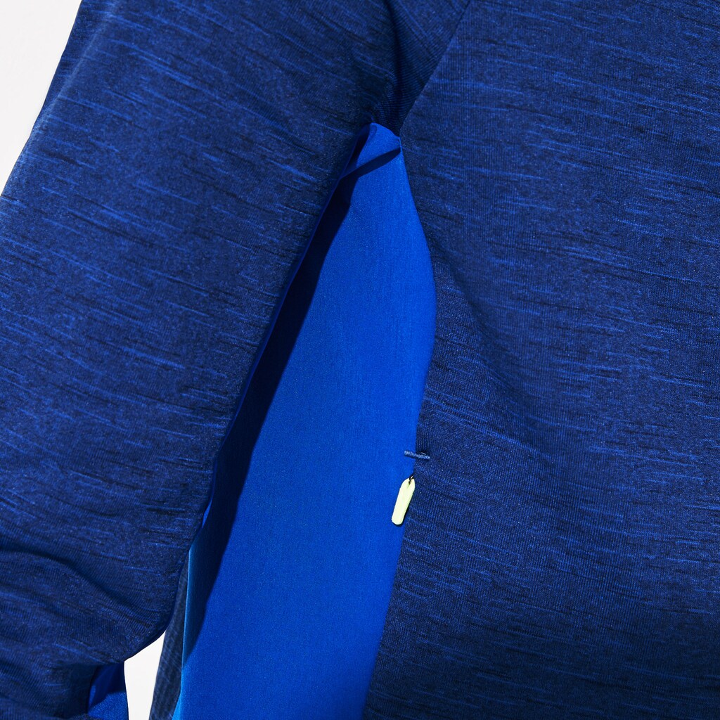 Mens   SPORT Breathable UV Protection Zip Sweatshirt | Lacoste Blue Chine / Blue / Flashy Yellow / Navy Blue • 4Be