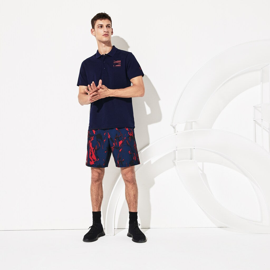 Mens   SPORT Novak Djokovic Lightweight Cotton Polo | Lacoste Navy Blue / Bordeaux • 1Ye