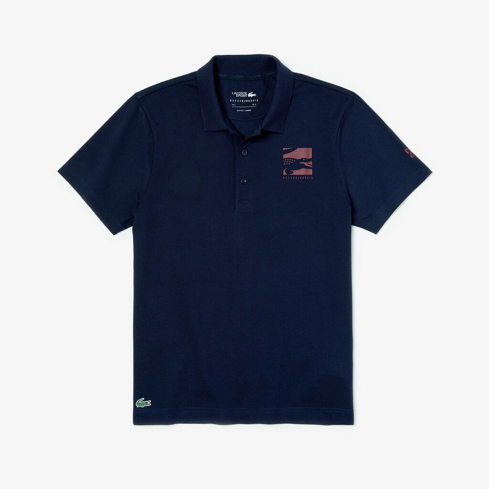 Mens   SPORT Novak Djokovic Lightweight Cotton Polo | Lacoste Navy Blue / Bordeaux • 1Ye