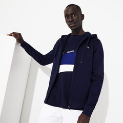 Mens   Presidents Cup Hooded Back-Printed Fleece Zip Golf Sweatshirt | Lacoste Navy Blue • 166