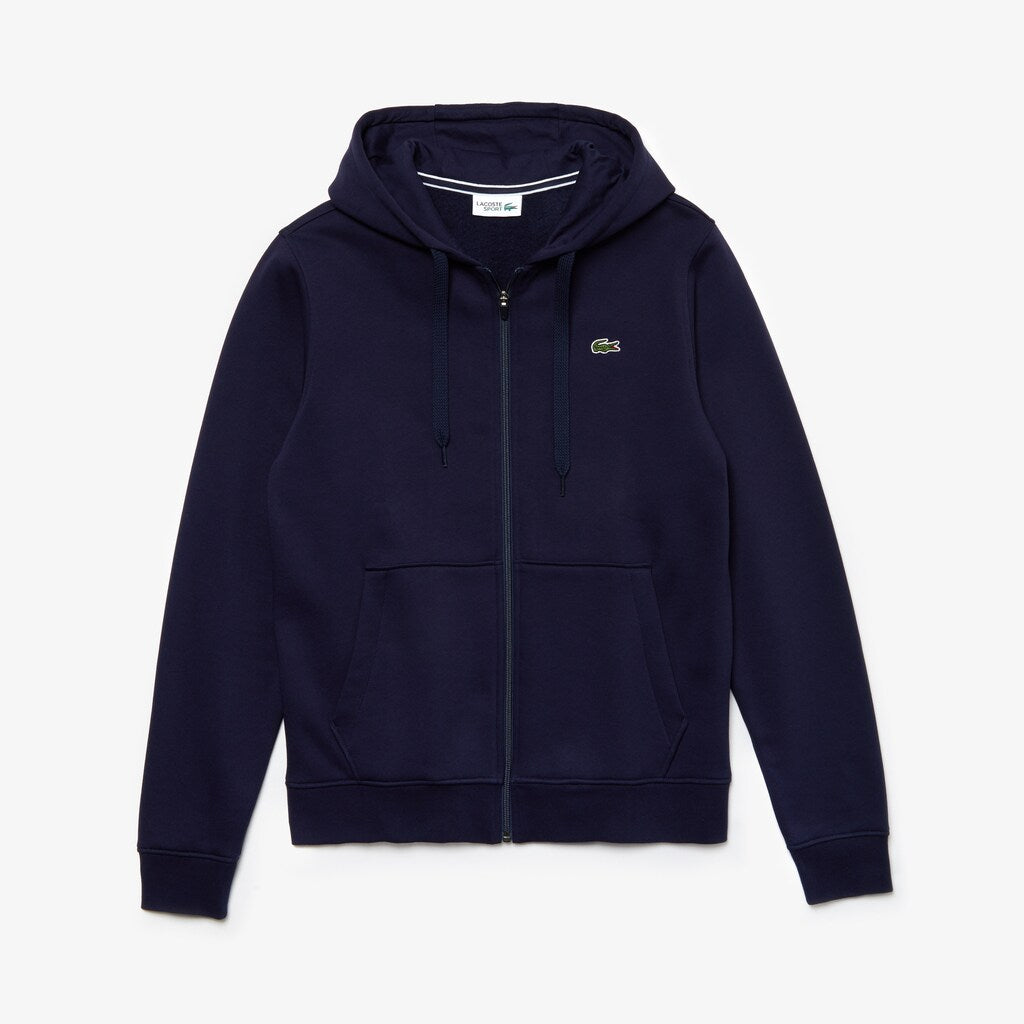 Mens   Presidents Cup Hooded Back-Printed Fleece Zip Golf Sweatshirt | Lacoste Navy Blue • 166