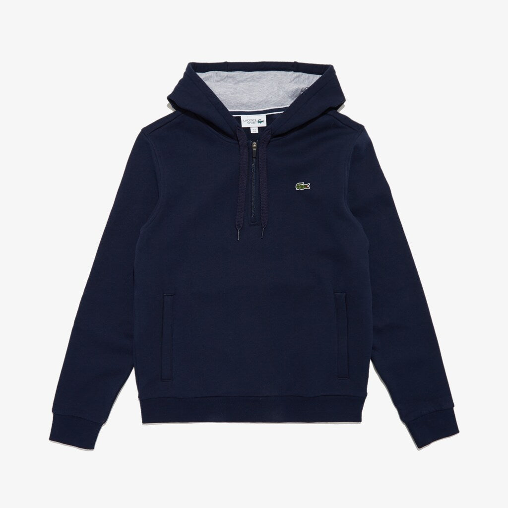 Mens   SPORT Hooded Fleece Tennis Sweatshirt | Lacoste Navy Blue / Grey Chine • Kza