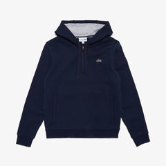 Mens   SPORT Hooded Fleece Tennis Sweatshirt | Lacoste Navy Blue / Grey Chine • Kza