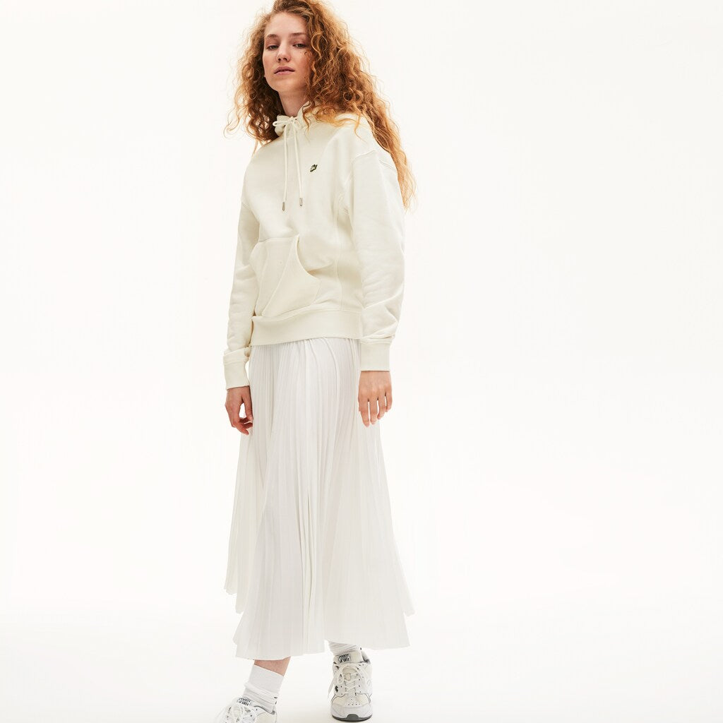 Mens/Womens Unisex LIVE Kangaroo Pocket Hooded Sweatshirt | Lacoste White • 70V