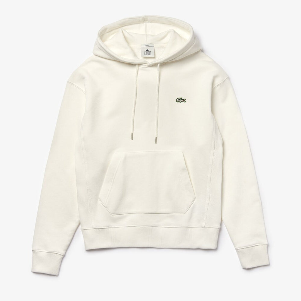 Mens/Womens Unisex LIVE Kangaroo Pocket Hooded Sweatshirt | Lacoste White • 70V